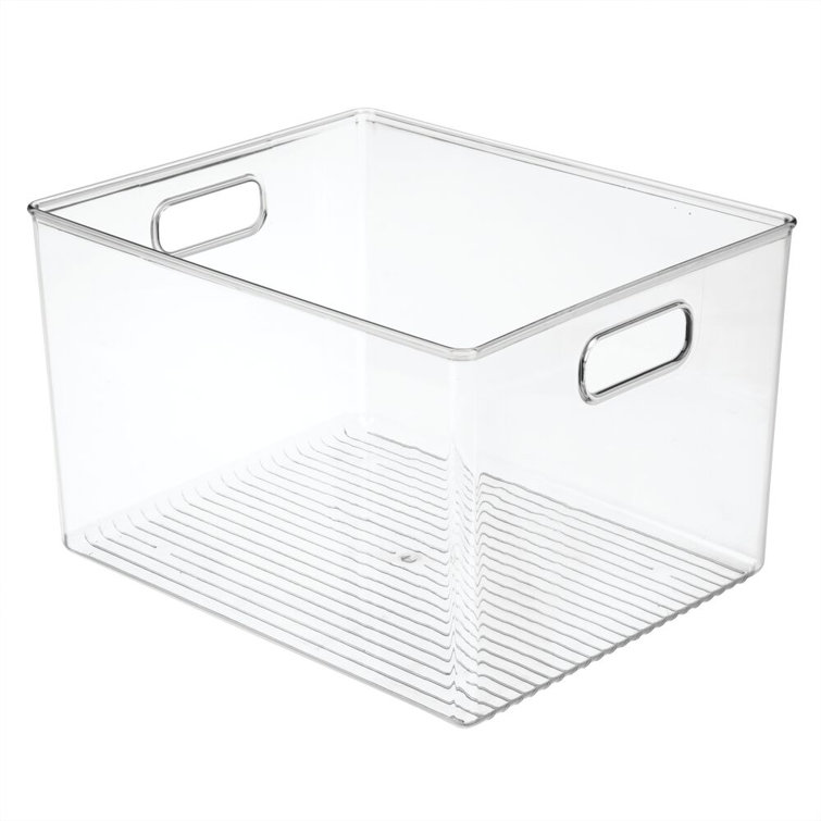 Mdesign Plastic Storage Organizer Bin With Handles For Closets Clear