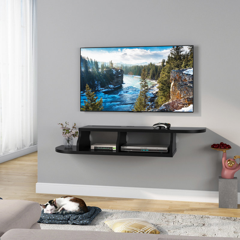 Small Apartment Living Room Modern Wall Mounted Tv Cabinet Tv Cabinet Floating Tv Media Console Wall Mounted Closet Components For Ps4 Cable Box Dvd Player Game Console Color Wall Mounted Shelf Furniture Home Ekbotefurniture Com