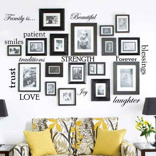 Large Family Bedroom Wall Quotes Art Wall stickers Words Phrases Wall decals 