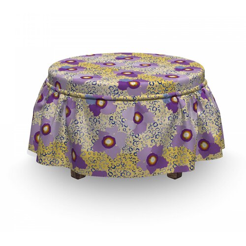 East Urban Home Vibrant Abstract Flowers Ottoman Slipcover ...