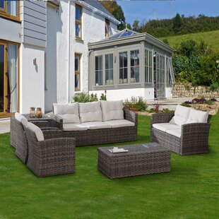 Witherell 6 Piece Rattan Sofa Seating Group with Cushions