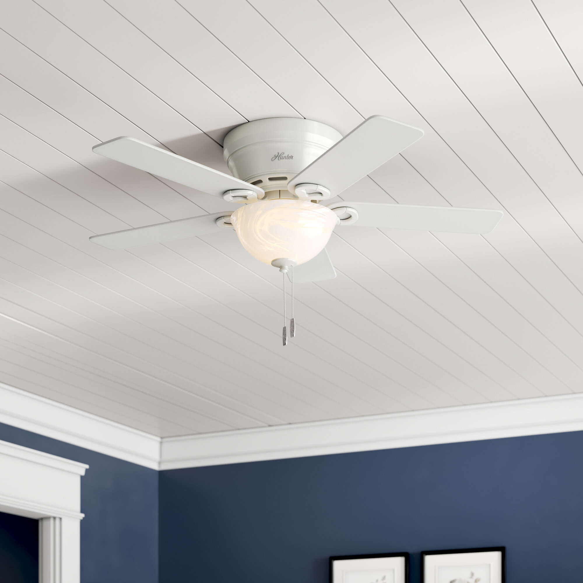Hunter Fan 42 Haskell 5 Blade Standard Ceiling Fan With Pull Chain And Light Kit Included Reviews Wayfair