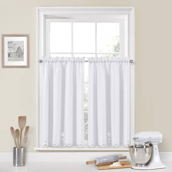 Ebern Designs Essoura Textured Solid Kitchen Tier Curtain Reviews Wayfair