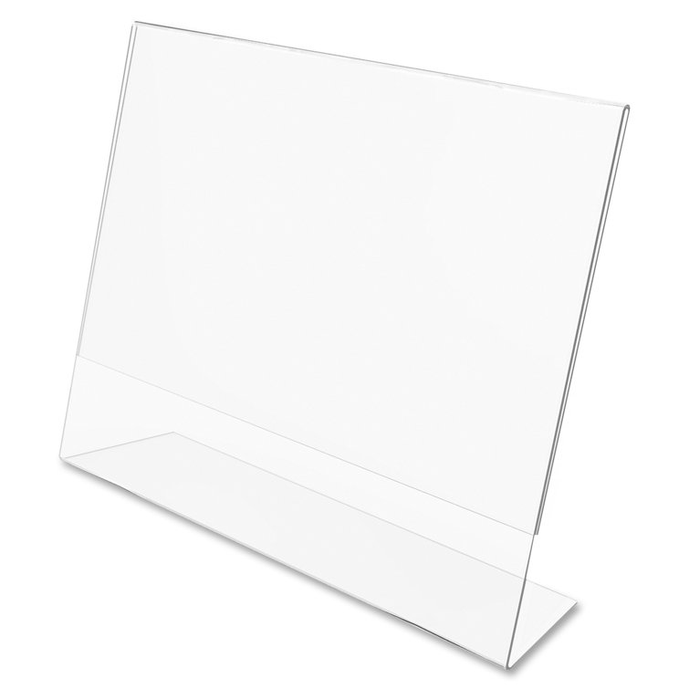 Inclined L-Frame Base Desktop Sign Holder, Plastic, 11 x 8-1/2