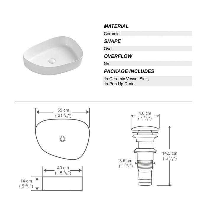 Eridanus 15.75'' Ceramic Specialty Vessel Bathroom Sink & Reviews | Wayfair