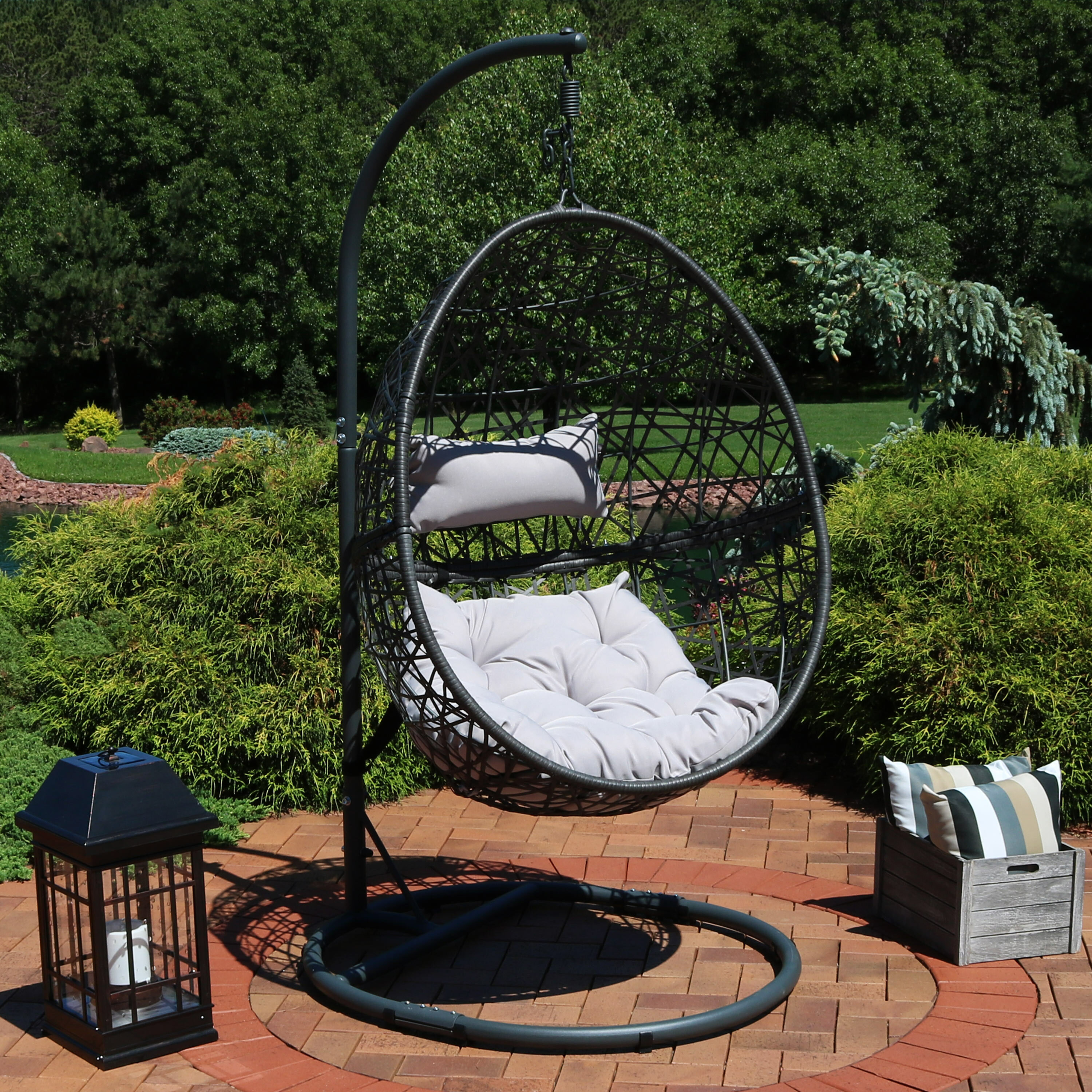 Dakota Fields Tezcan Hanging Egg Swing Chair with Stand & Reviews 