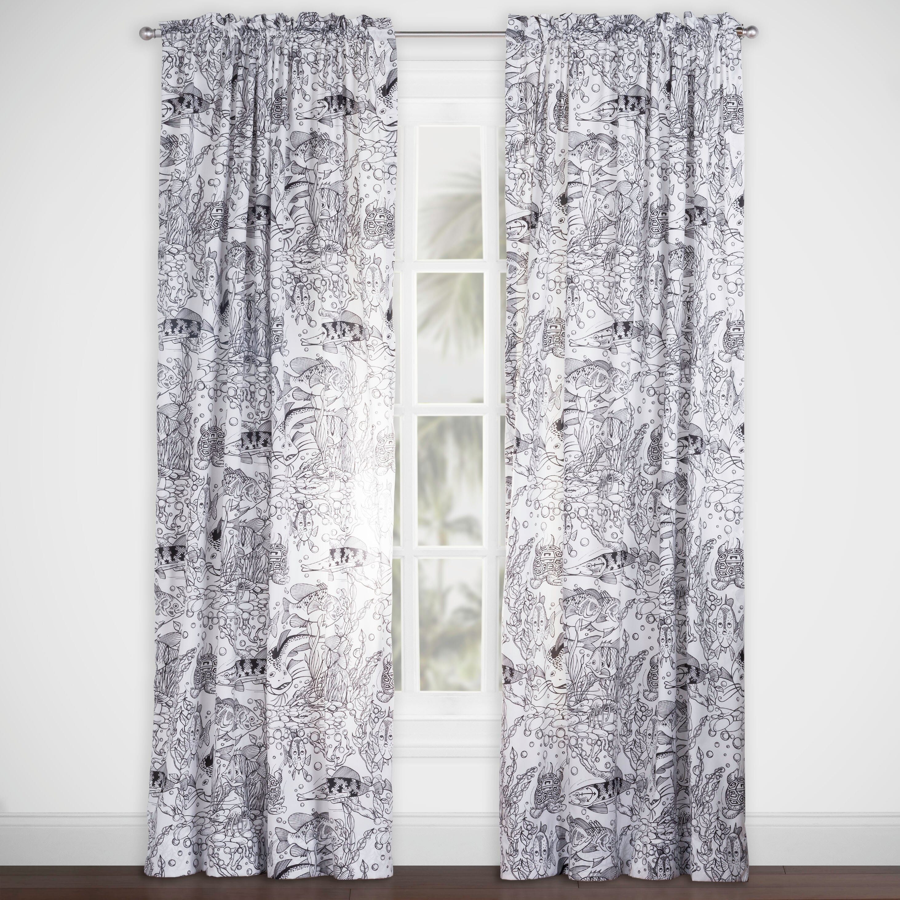 Highlights Under The Sea Hidden Pictures Rod Pocket Curtain Panel
