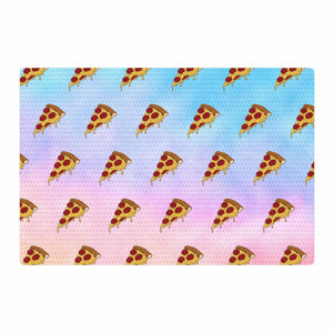 Juan Paolo Lucid Pizza Food Pattern Blue/Pink Area Rug
