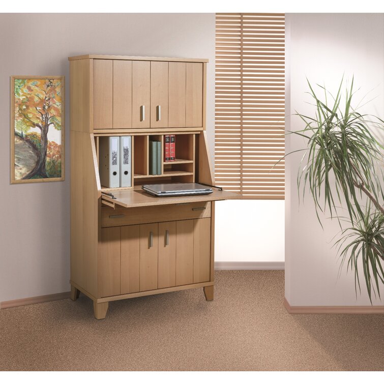 persephone secretary desk with hutch ebern designs