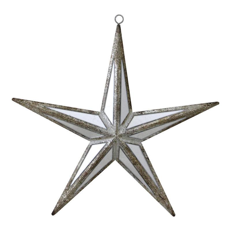 The Holiday Aisle Winter S Beauty Metal Like Frame Mirrored Star