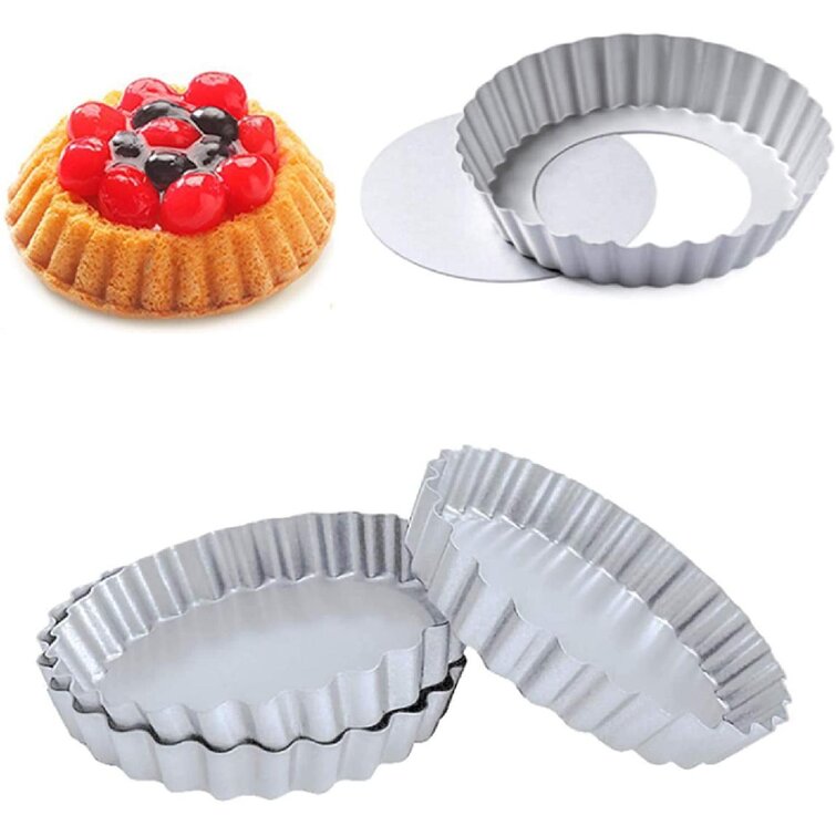 Round Pie Pan Tart Baking Cake Non Sticky Molding Tray Removable Bottom Plate