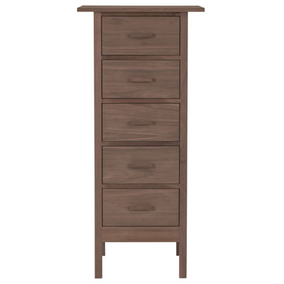 Smith 5 Drawer Lingerie Chest Urbangreen Furniture Wood Veneer Walnut Color Toffee