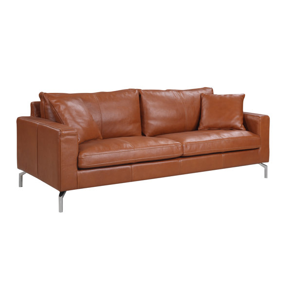 Nyyear Mid Century Modern Plush Top Grain Leather Sofa Reviews Nyyear Mid Century Modern Plush Top Grain Leather Sofa Reviews Allmodern