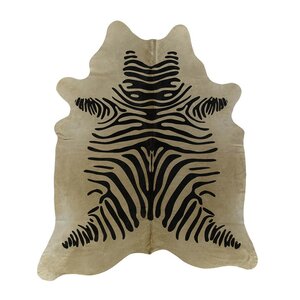 Zebra Cowhide Black/Beige Area Rug