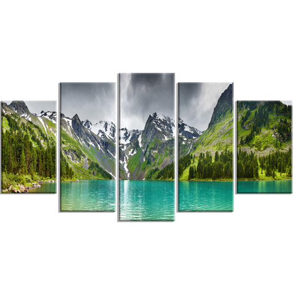 Millwood Pines Mountain Lake Panorama 5 Piece Wall Art On Wrapped Canvas Set Reviews Wayfair
