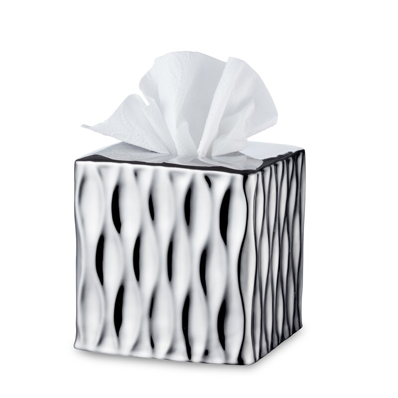 silver tissue box cover
