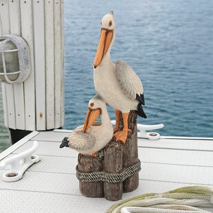 Design Toscano Exclusive Dock Of The Bay 10" Hand Painted Pelican Garden Statue