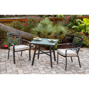 Go to store & view more images Leeson 3 Piece Sunbrella Bistro Set with Cushions by Ebern Designs