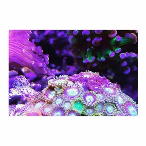 Liz Perez Coral Reef Purple/Black Area Rug