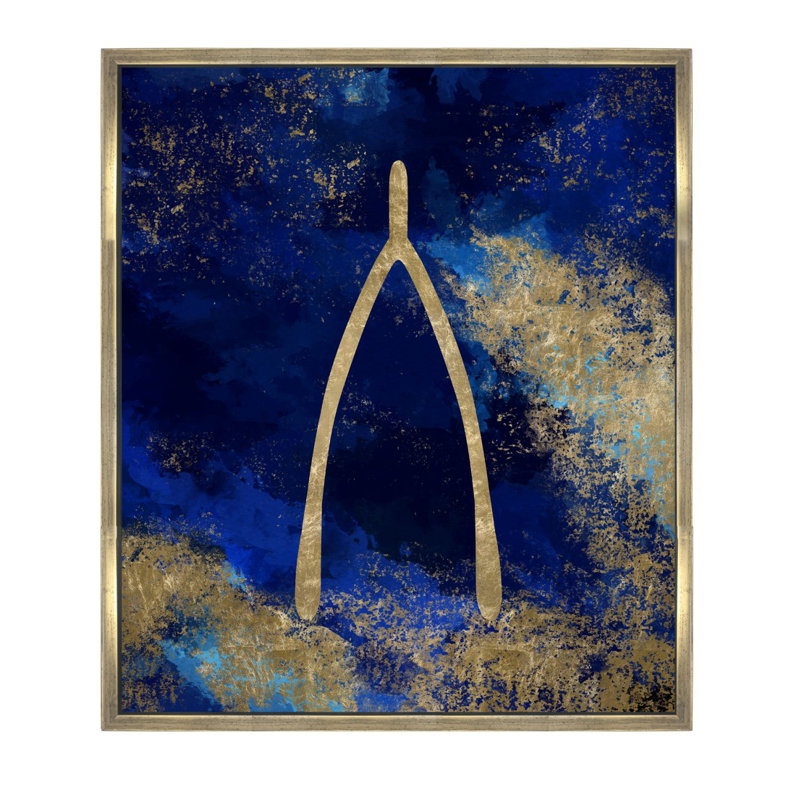Mercer41 Gold Wishbone Framed Graphic Art Print On Canvas Wayfair