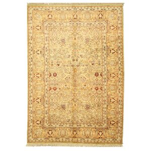 Hand-Knotted Beige Area Rug