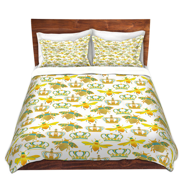 Zoomie Kids Finchley Pom Honey Bees Duvet Cover Set Wayfair Ca