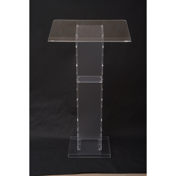 Clear Acrylic Compact Presenter Podium with Shelf 