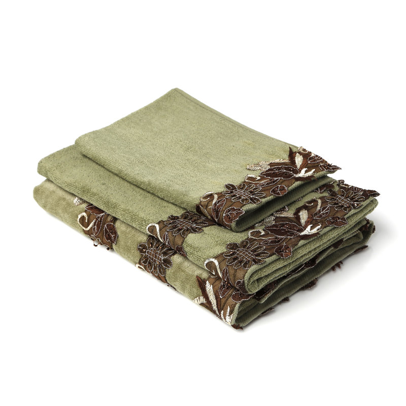 Sherry Kline Romantica Sage Decorative 3 Piece Towel Set Reviews