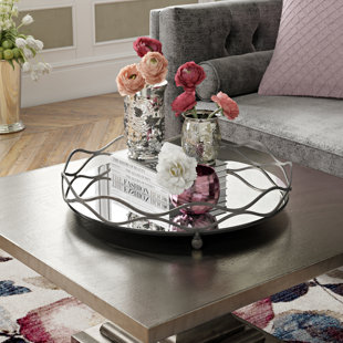 Mirrored Trays You Ll Love Wayfair Round Mirror And Metal Mirrored Tray