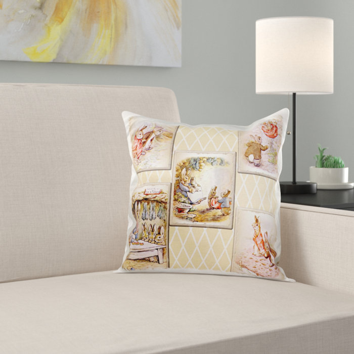East Urban Home Peter Rabbit Collage Art Pillow Cover Wayfair