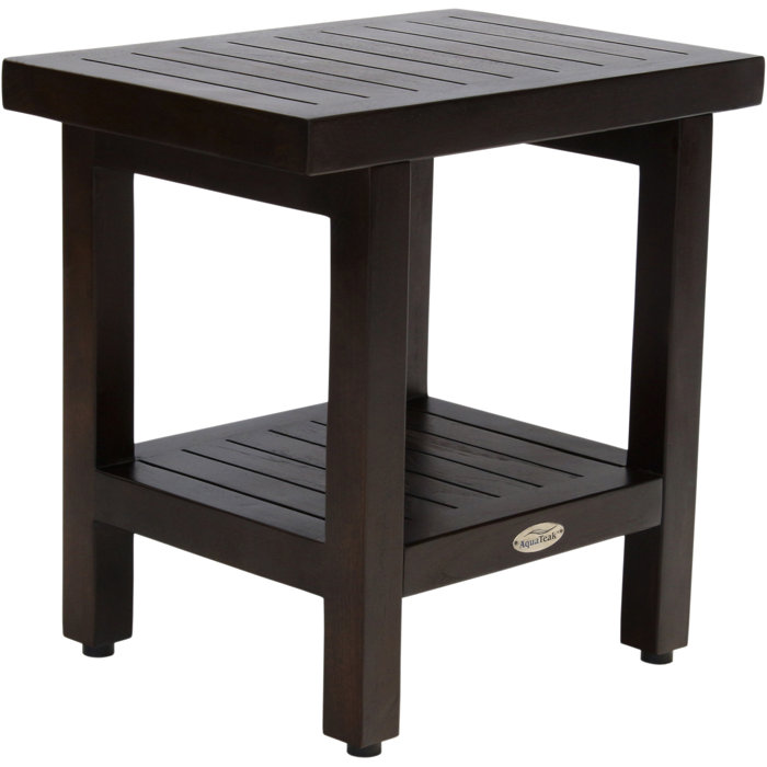 Aqua Teak Spa Mocha Shield Teak Shower Bench Wayfair Ca