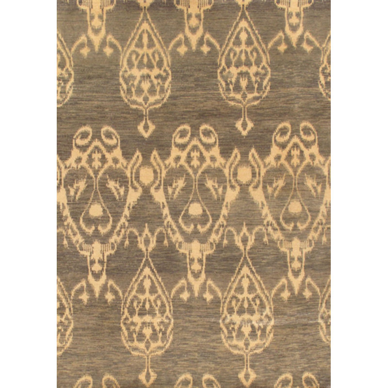 Pasargad Elegance Ikat Hand Knotted Wool Brown Beige Area Rug Wayfair