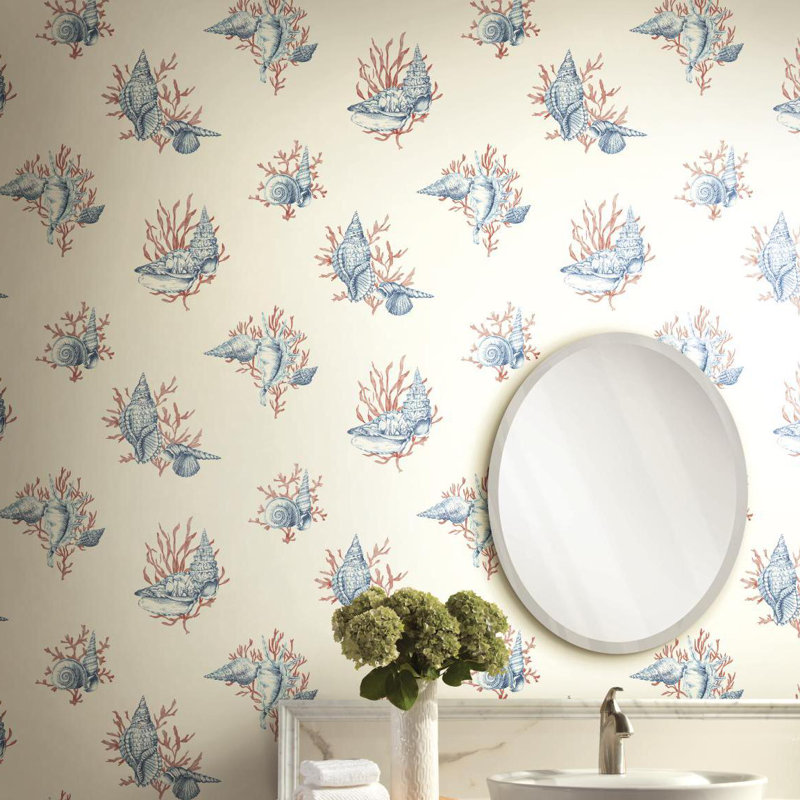 York Wallcoverings Ashford Toiles Shell Toile 27 X 27 Solid Roll