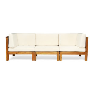 Wood Frame Sofa With Cushions Wayfair Kronqui Patio Sofa With Cushions