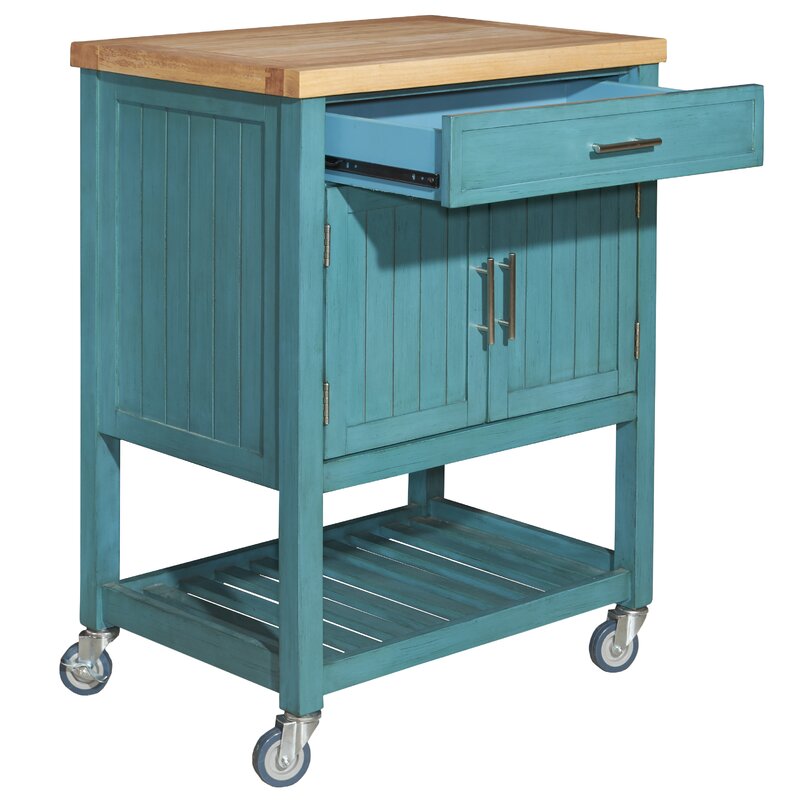 Highland Dunes Matus Kitchen Cart Butcher Block & Reviews ...