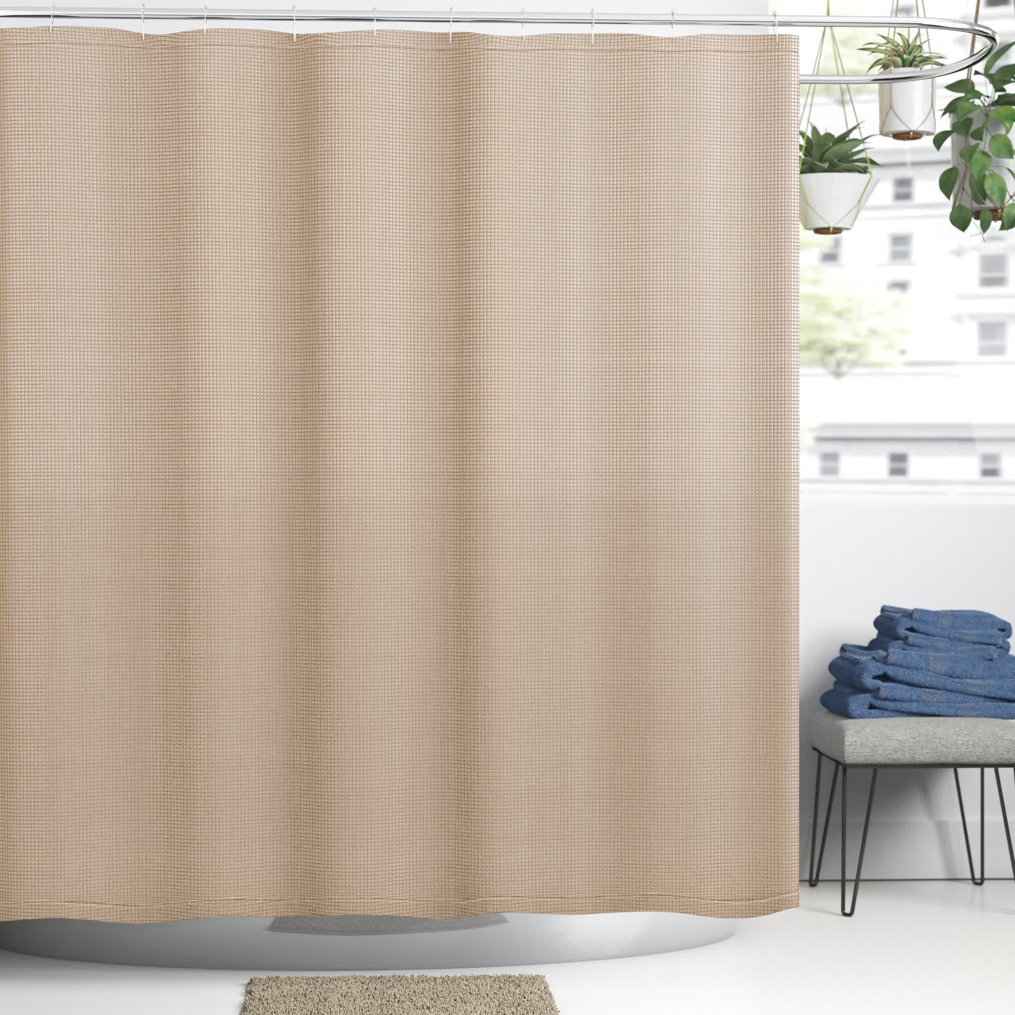 Fine Polyester Bathroom Bubble Curtain Solid Colors Home Window Decoration W 