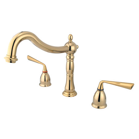 Kingston Brass Silver Sage Double Handle Deck Mounted Roman Tub Faucet Wayfair
