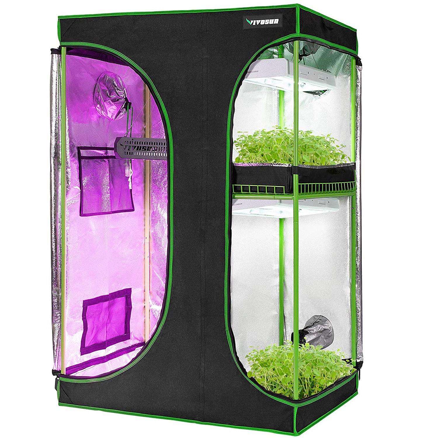 Kingso 2 In 1 Grow Tent 4 X5 Indoor Plant Growing Tents With 600d Waterproof Canvas 3 High Reflective Mylar Spaces For Propagation And Flower 48 X60 X80 Wayfair