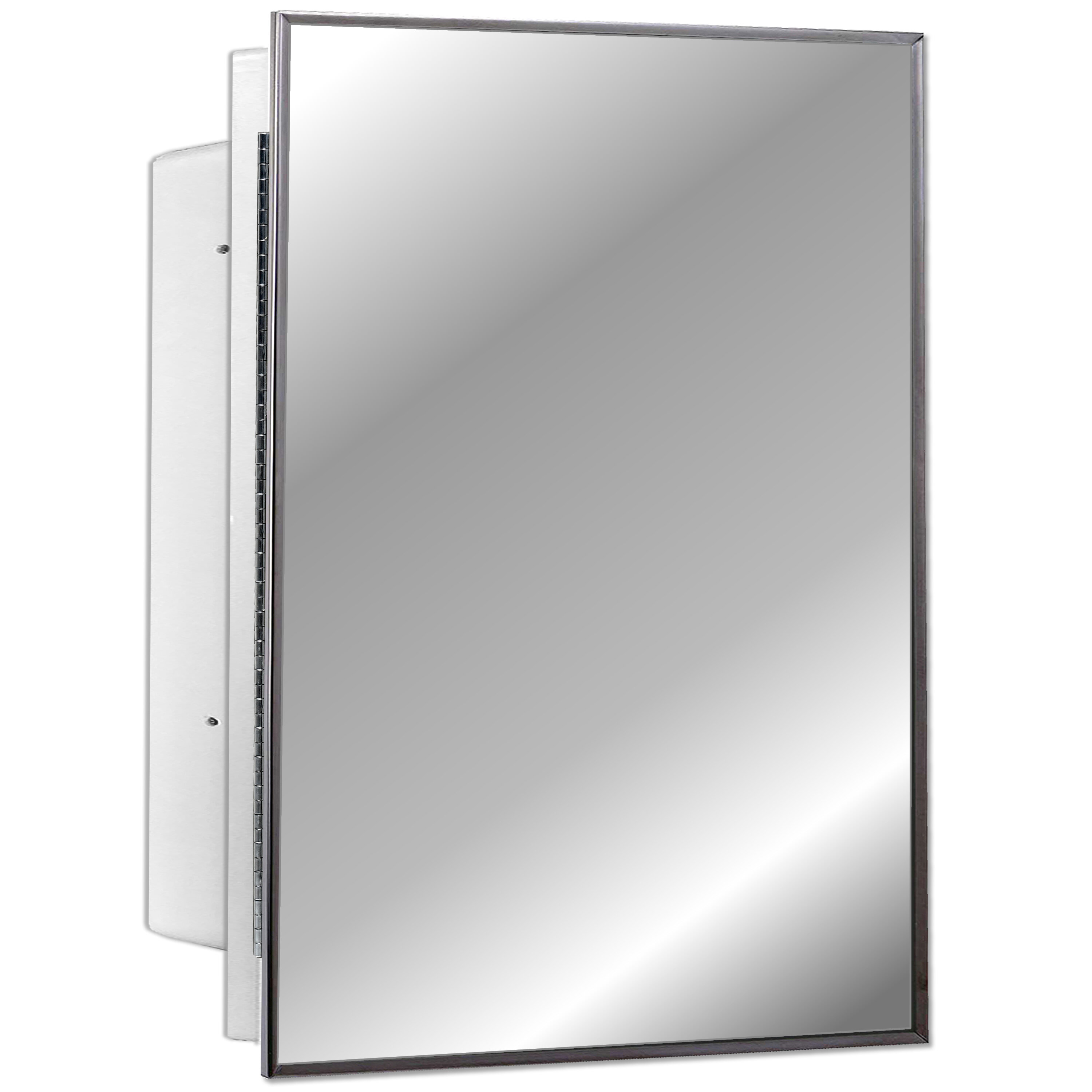 Ebern Designs Recessed Frameless Beveled Polished Edge Mirror Medicine Cabinet Adjustable Shelf Bathroom Kitchen 16 X 22 Wayfair Ca