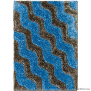 Hand-Tufted Blue/Brown Area Rug