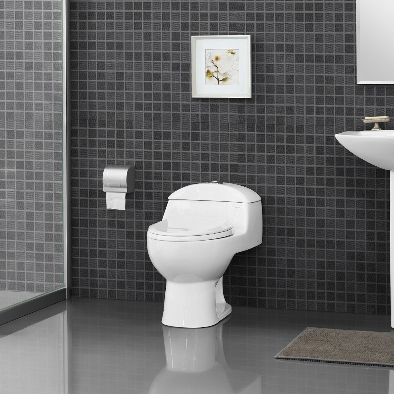 Swiss Madison SM-1T803 Chateau Elongated Toilet Dual Flush 0.8//1.28 Gpf Soft Closing Quick Release Seat Included