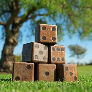 Tailgating Pros Giant Dice Set 6 Oversized Wooden Playing Dice 