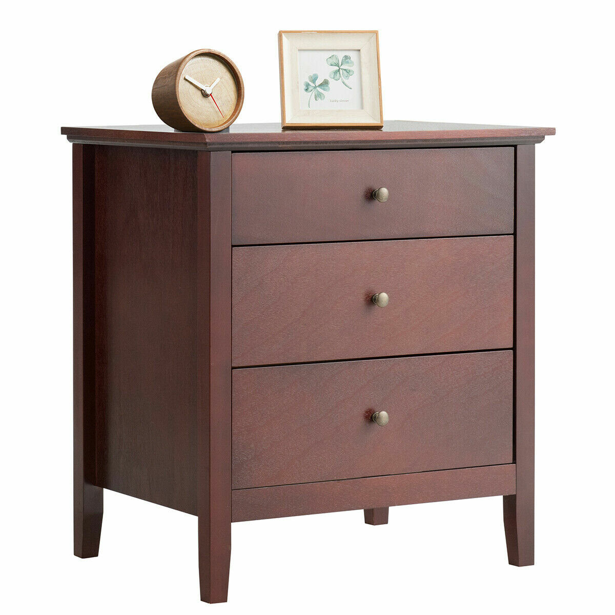 Red Barrel Studio Aeihso 3 Drawer End Table Nightstand Beside Accent Table Brown Bedroom Wayfair