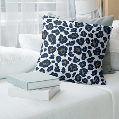 St Louis Football Leopard Print Square Pillow Cover & Insert East Urban Home Color: White, Size: 20