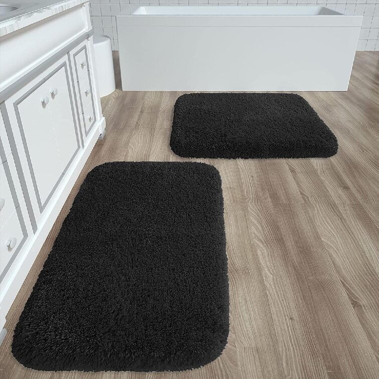Microfibre Non Slip Soft Shaggy Absorbent Bath Bathroom Shower Rug Carpet Mat 