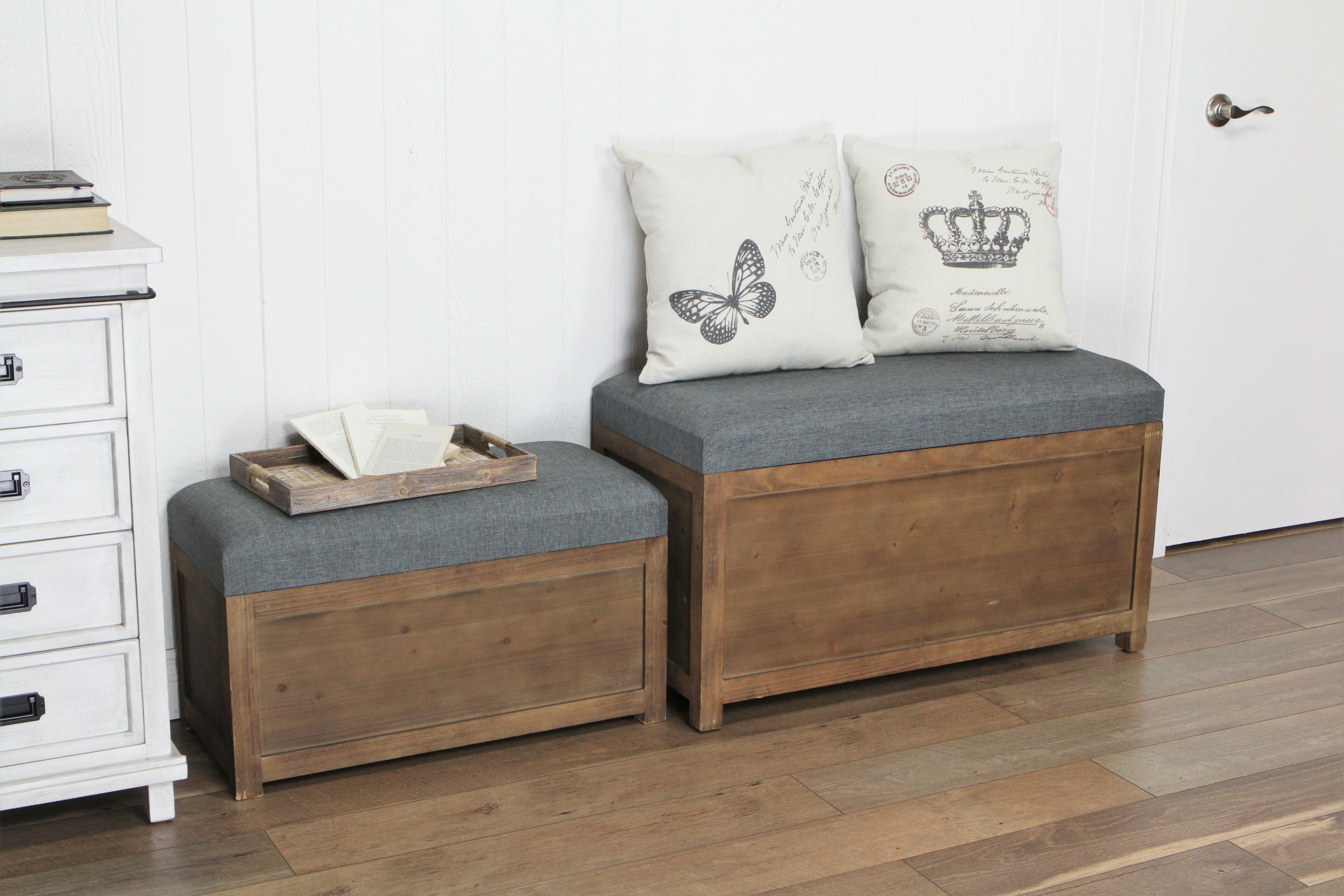 Gracie Oaks Woodrum Wooden Upholstered Storage Bench Reviews Wayfair