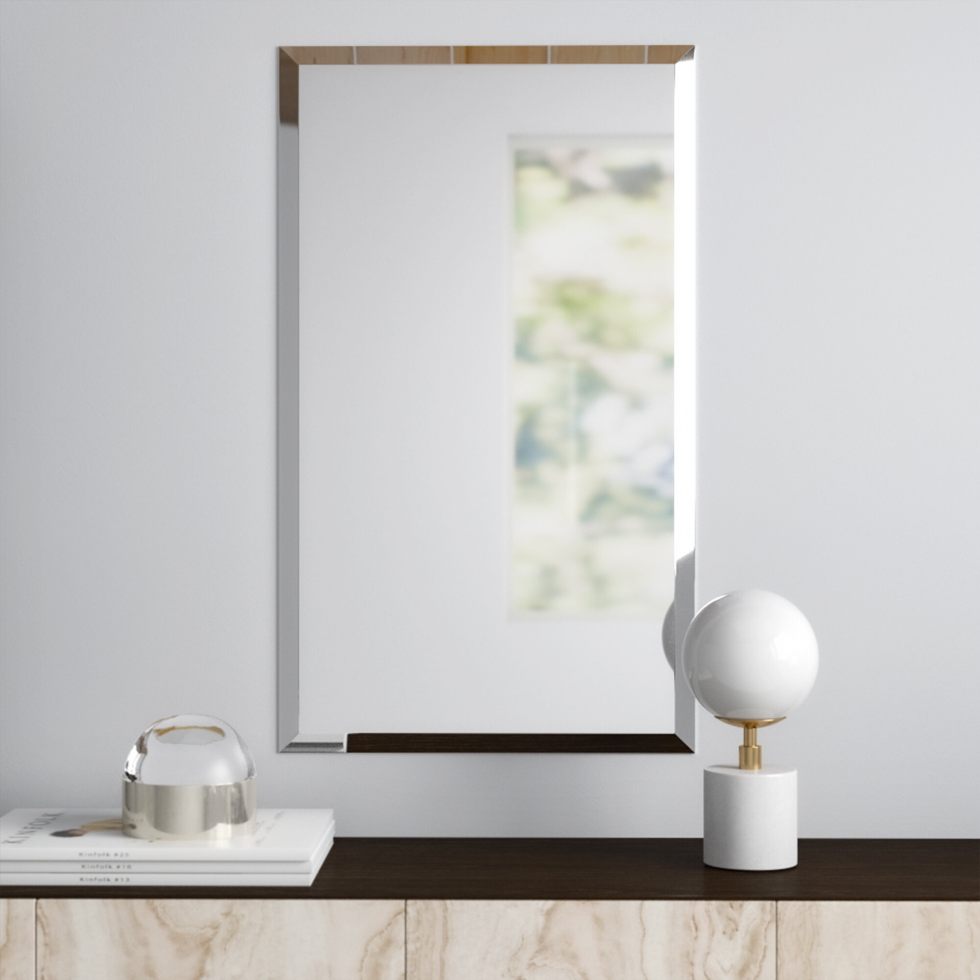 sleek wall mirror