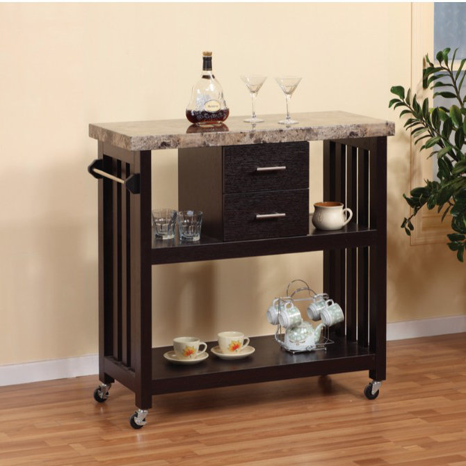 Fleur De Lis Living Houchins Kitchen Cart With Faux Marble Top Houchins Kitchen Cart With Faux Marble Top