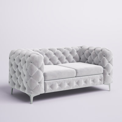 Velvet Square Arm Loveseat