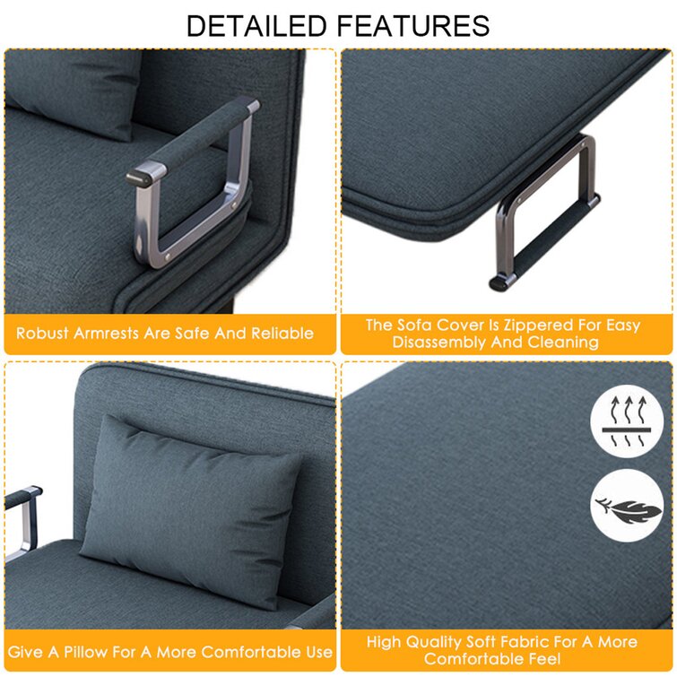 Coffee Sofa Bed,Lanyun Convertible Sleeper Chair Convertible Sofa Bed Folding Arm Chair Sleeper Leisure Recliner Lounge Couch Mini Sofa Bed Armrest Chair Bed Chaise for Work/Office